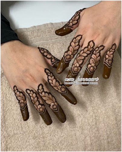 Tattoo Style Finger Mehndi Design